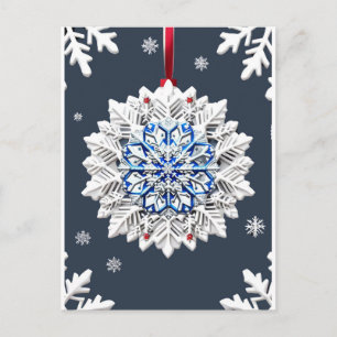 Feestelijke Kerst Sneeuwrijke Lijst Briefkaart