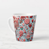 Feestelijke Kerst Snoep Koffie Latte Mok (Linkerhoek)
