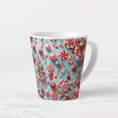 Feestelijke Kerst Snoep Koffie Latte Mok (Rechterhoek)