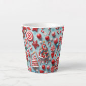 Feestelijke Kerst Snoep Koffie Latte Mok (Voorkant)