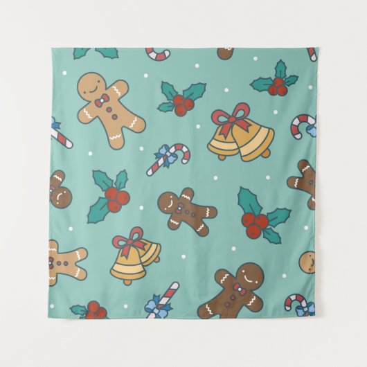 Feestelijke kerst snoepjes ontwerp wandkleed (Voorkant)