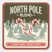 Feestelijke kerst snoeprietenmix vierkante sticker (Voorkant)