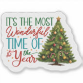 Feestelijke Kerst sticker Joy! (Voorkant)