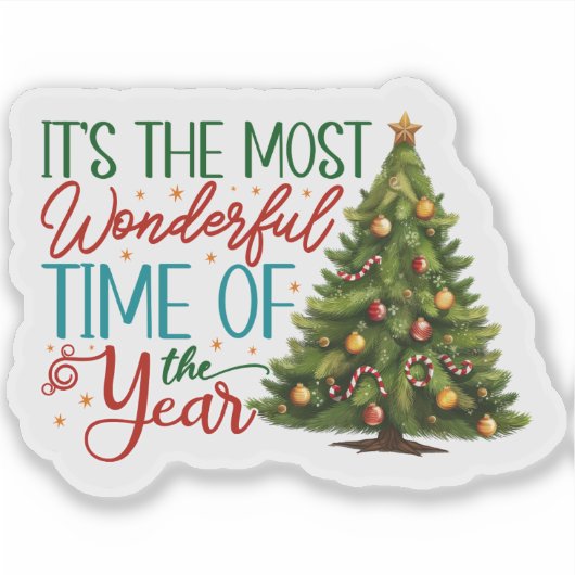 Feestelijke Kerst sticker Joy! (Voorkant)