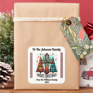 Feestelijke Kerst stickers voor Wrapping