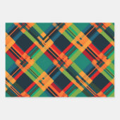Feestelijke Kerst Stijlvolle Plaid Patroon Set van Inpakpapier Vel (Voorkant 2)