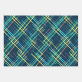 Feestelijke Kerst Stijlvolle Plaid Patroon Set van Inpakpapier Vel (Voorkant)