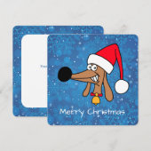 Feestelijke Kerst Teckel Hond Feestdagenkaart (Voorkant / Achterkant)