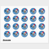 Feestelijke Kerst Teckel Hond Ronde Sticker (Vel)