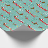 Feestelijke Kerst Teckel Inpakpapier (Hoek)