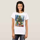 Feestelijke Kerst Teddybeer Print T-shirt – Holid (Voorkant volledig)