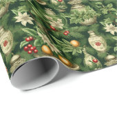 Feestelijke kerst tegelpatroon bollen cadeaupapier (Rol Hoek)