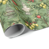 Feestelijke kerst tegelpatroon bollen cadeaupapier (Rol Hoek)