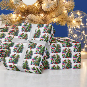Feestelijke Kerst tegeltjes eenhoorn Cadeaupapier