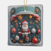 Feestelijke Kerst-Them Arrangement Keramisch Ornament (Links)