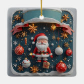 Feestelijke Kerst-Them Arrangement Keramisch Ornament (Achterkant)