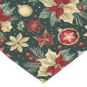 Feestelijke Kerst Thema Poinsettia Patroon Korte Tafelloper (Hoek)