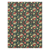 Feestelijke Kerst Thema Poinsettia Patroon Tafelkleed (Voorkant)