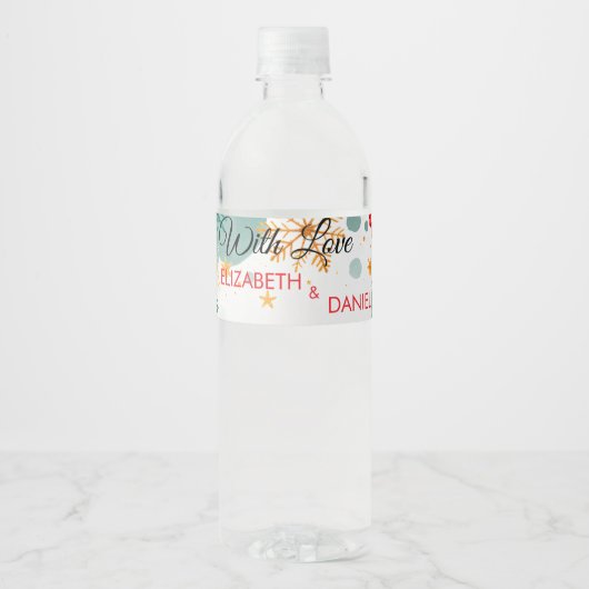 Feestelijke Kerst Trouwen Waterfles Labels Waterfles Etiket (Voorkant)