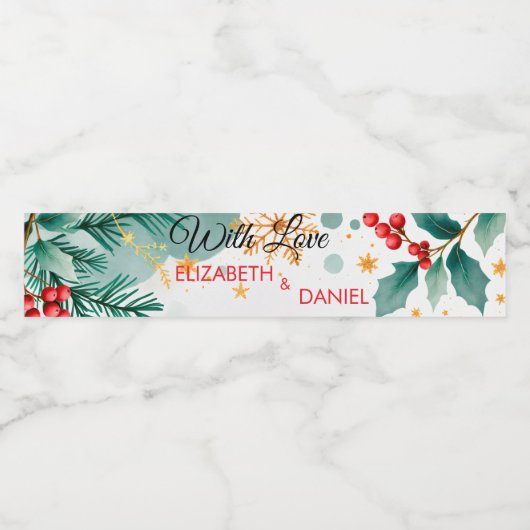 Feestelijke Kerst Trouwen Waterfles Labels Waterfles Etiket