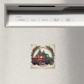Feestelijke Kerst Truck met Bomen & Geschenken Magneet (Insitu (Vaatwasser))