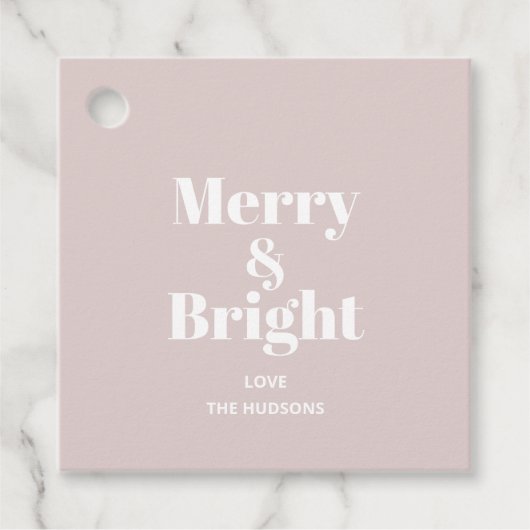 Feestelijke Kerst Vakantie Merry & Bright Bedankjes Labels (Voorkant)