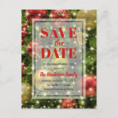 feestelijke kerst | Vakantiepartij Opslaan datum Uitnodiging Briefkaart (Voorkant)