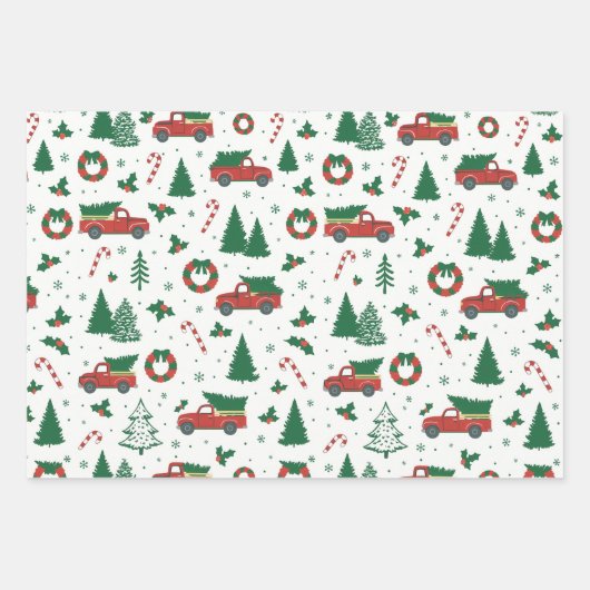 Feestelijke Kerst Verpakking Papier Flat Sheet Set Inpakpapier Vel (Voorkant 3)