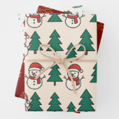 Feestelijke Kerst Verpakking Papier Flat Sheet Set Inpakpapier Vel (In situ)