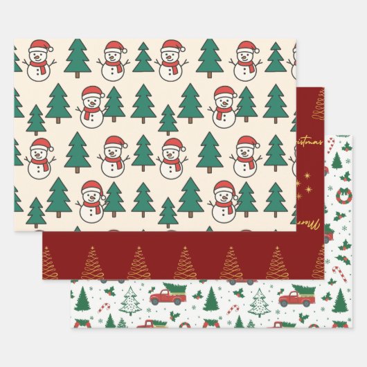 Feestelijke Kerst Verpakking Papier Flat Sheet Set Inpakpapier Vel (Set)