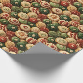 Feestelijke kerst versierde koekjes cadeaupapier (Hoek)