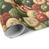 Feestelijke kerst versierde koekjes cadeaupapier (Rol Hoek)