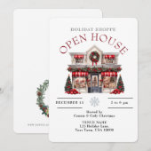 FEESTELIJKE KERST VERSIERDE WINKEL OPEN HUIS KAART (Voorkant / Achterkant)