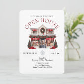 FEESTELIJKE KERST VERSIERDE WINKEL OPEN HUIS KAART (Staand voorkant)