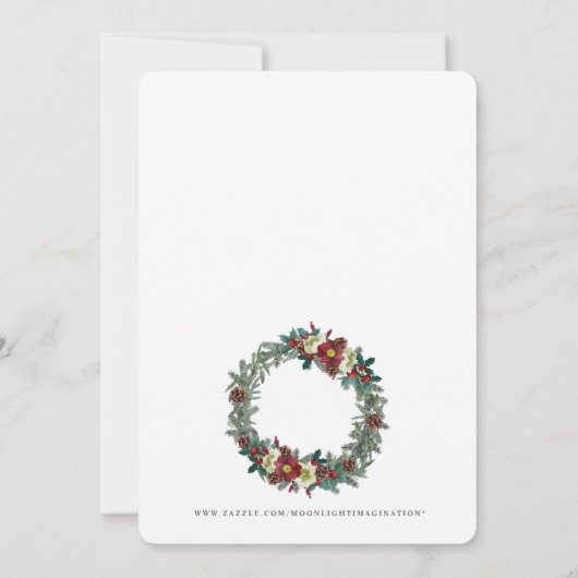 FEESTELIJKE KERST VERSIERDE WINKEL OPEN HUIS KAART (Achterkant)