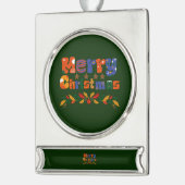 feestelijke kerst verzilverd banner ornament (Links)