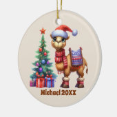 Feestelijke Kerst voeg naam jaar bericht toe Camel Keramisch Ornament (Links)