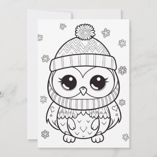 Feestelijke kerst voeg tekst uil toe feestdagenkaart (Voorkant)