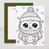 Feestelijke kerst voeg tekst uil toe feestdagenkaart (Voorkant / Achterkant)