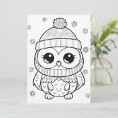 Feestelijke kerst voeg tekst uil toe feestdagenkaart (Staand voorkant)