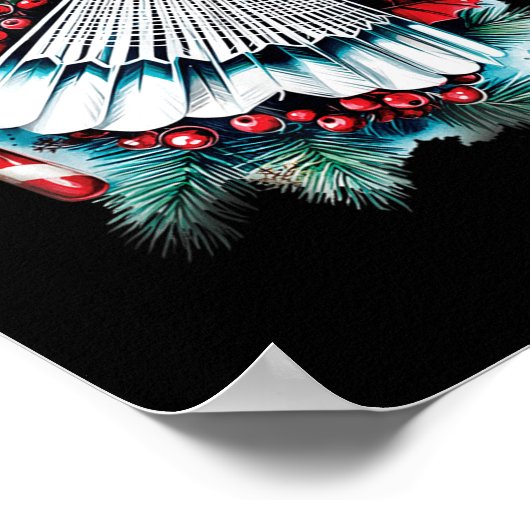 Feestelijke kerst voor badmintonliefhebbers, Kerst Poster (Hoek)