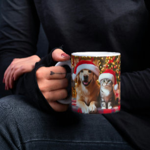 Feestelijke Kerst voor Hond en Kat Magische Mok
