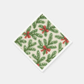 Feestelijke kerst voor tak en rood lint servet (Hoek)