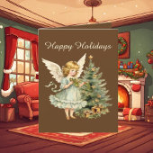 Feestelijke Kerst waterverf Angel tekst toevoegen Feestdagen Kaart