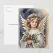 Feestelijke Kerst waterverf Angel Vakantie Feestdagenkaart (Voorkant / Achterkant)