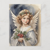 Feestelijke Kerst waterverf Angel Vakantie Feestdagenkaart (Voorkant)