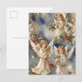 Feestelijke Kerst waterverf Angels Feestdagenkaart (Voorkant / Achterkant)