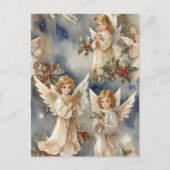 Feestelijke Kerst waterverf Angels Feestdagenkaart (Voorkant)