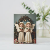 Feestelijke Kerst waterverf Angels Vakantie Feestdagenkaart (Staand voorkant)