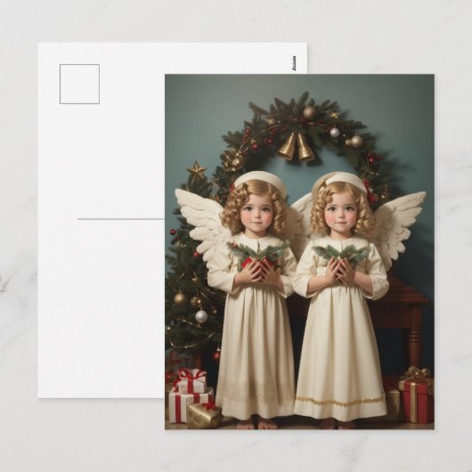 Feestelijke Kerst waterverf Angels Vakantie Feestdagenkaart (Voorkant / Achterkant)